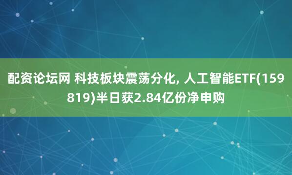 配资论坛网 科技板块震荡分化, 人工智能ETF(159819)半日获2.84亿份净申购