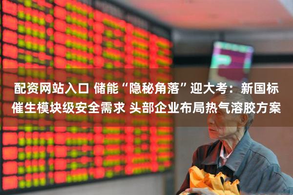 配资网站入口 储能“隐秘角落”迎大考：新国标催生模块级安全需求 头部企业布局热气溶胶方案